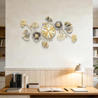 Wall Clocks for Living Room Decor, Large Wall Clock, 3D Creative Metal Ginkgo - Image 6