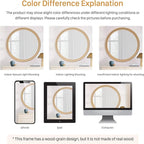 CULER Round Wall Mirrors 36 Inch, Natural Rustic Decorative Transitional Mirror - Image 6