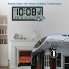 WallarGe Atomic Clock with Indoor Outdoor Temperature - Image 3