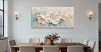 Anolyfi White Textured Flowers Canvas Wall Art - Image 6