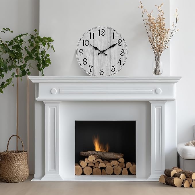 Wall Clock, 10 Inch Wall Clocks Battery Operated Silent Non Ticking, Country - Image 9