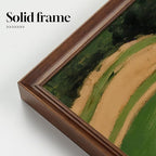 Vintage Framed Green Abstract Landscape Wall Art, Modern Minimalist Coastal - Image 4