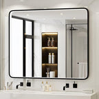 43X36 Inch Black LED Bathroom Mirror by FTOTI