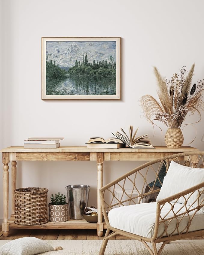VIYYIEA Framed Canvas Wall Art for Living Room, Vintage Home Decor Landscape - Image 4