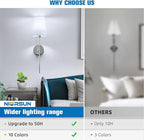 NIORSUN 25.4 inch Brushed Nickel Battery Operated Wall Sconce Set of 2 - Image 8