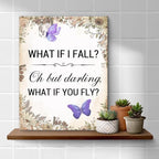 Inspirational Purple Butterfly Wall Art Decor, What If You Fly Motivational - Image 4