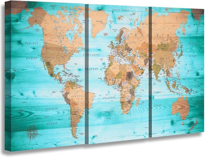 ZEYDRT Wall Art Living Room map of the world Office Wall Decoration Bedroom by ZEYDRT