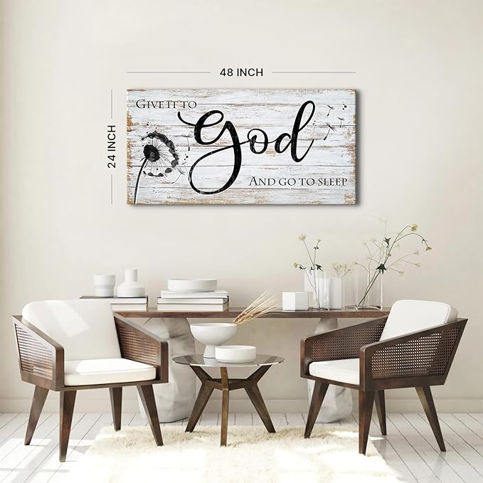 Give it to god and go to sleep Sign Wall Art Christian Bible Verses Wall Decor - Image 5