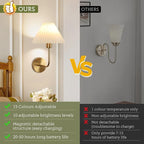 Wireless Wall Sconce Sets of 2, Pleated Shades Rechargeable Battery Operated - Image 2