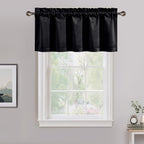 NICETOWN Black Velvet Valance Curtains by NICETOWN