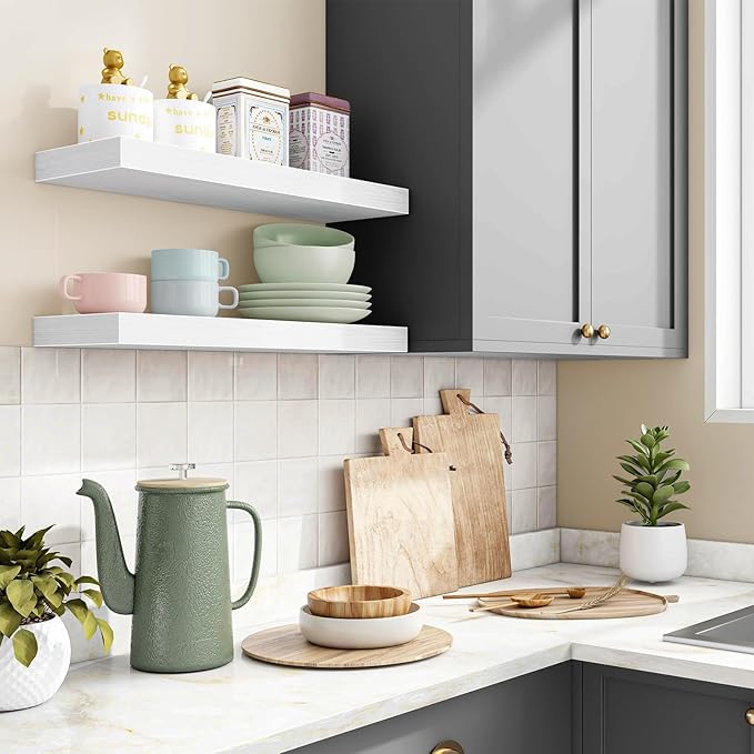 Fixwal Floating Shelves for Wall, 15.7" Wood Wall Mounted Shelves for Living - Image 6