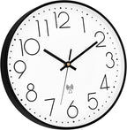 Foxtop Atomic Wall Clock Battery Operated Round Analog Modern Black Wall Clock - Image 7