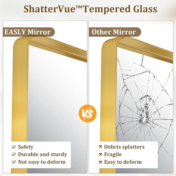 30"x 30" Gold Bathroom Mirror - Image 7