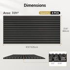 TONOR Wood Wall Panels for Interior Wall Decor, 4 Pack 47.2" x 23.6" Wood Slat - Image 3