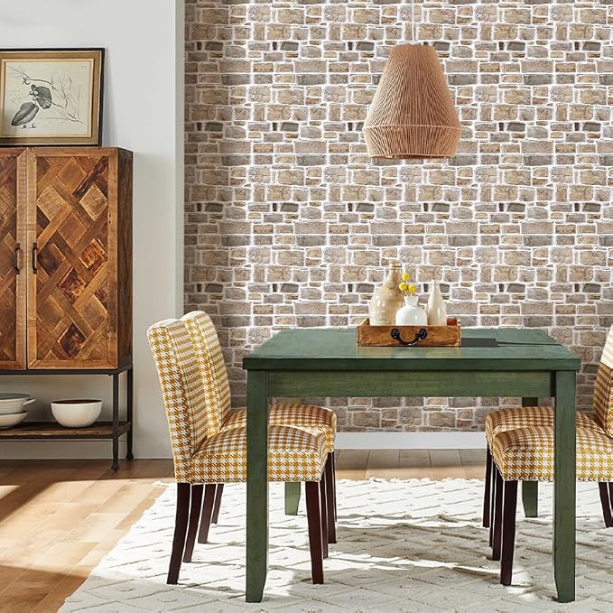 COMSTICKC 3D Faux Stone Peel and Stick Wall Panel, Faux Brick Wall Panels - Image 2