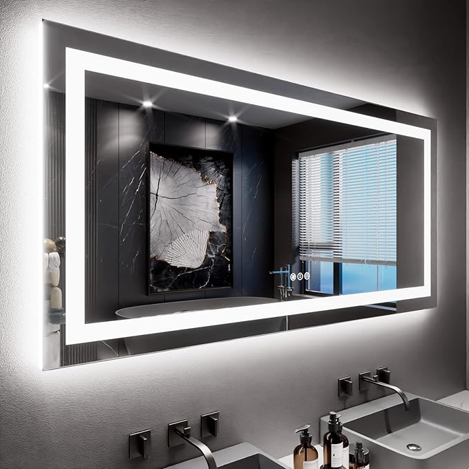 LOAAO 60X30 LED Bathroom Mirror by LOAAO