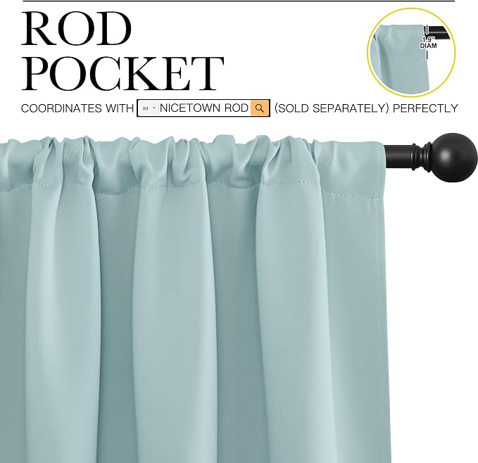NICETOWN 2 Panels Blackout Curtains, Rod Pocket Thermal Insulated Drapes 84 - Image 5