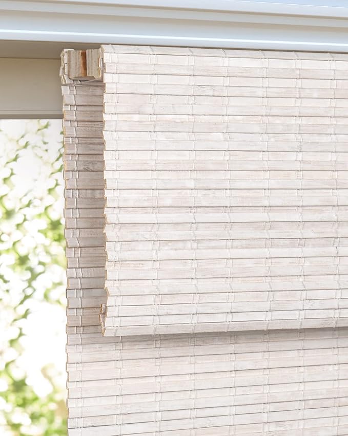 LazBlinds Cordless Bamboo Roman Shades, Custom Privacy Light Blocking Window - Image 2
