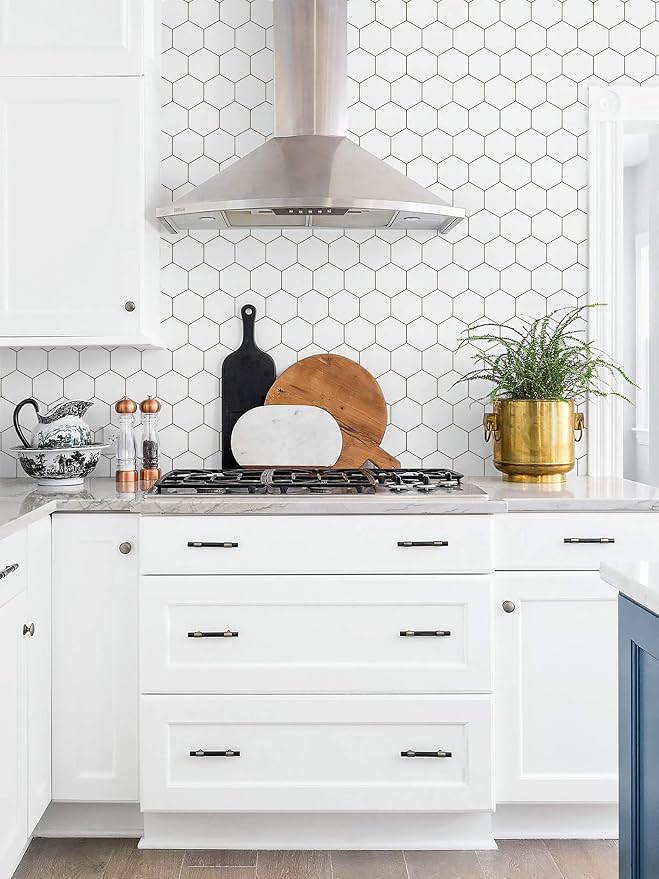 Kitchen Peel and Stick Wallpaper White Wallpaper Contact Paper - Image 3
