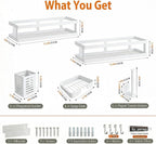 PUSDON 5-in-1 Shower Caddy & Kitchen Organizer Set, Wall Mount Wide Spice Rack - Image 3