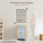 Gold Bathroom Mirror, 24x32 Brushed Gold Bathroom Mirror Beveled Edge, - Image 2