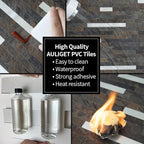 AULIGET 20 Sheets Rust Slate Peel and Stick Backsplash, PVC Mixed Metal Silver - Image 5