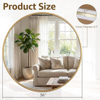 DUMOS 36 Inch Round Wall Mirror, Bathroom Mirror - Image 2