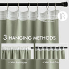 MIULEE Back Tab Sage Green Curtains 120 Inch Long 2 Panels Set - Image 3