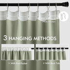 MIULEE Sage Green Back Tab Blackout Curtains 96 Inch Length 2 Panels Set - Image 3