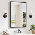 Keonjinn 24 x 36 Inch Black Bathroom Mirrors by Keonjinn
