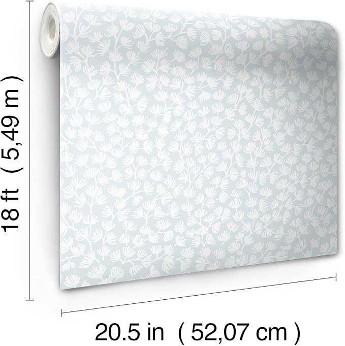 NuWallpaper x Society Social Sea Fern Blue Mist Peel and Stick Wallpaper - Image 6