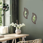 Roowest 2 Pcs Decorative Mirror Wall Decor Leaf Teardrop Mirror Wall Mounted - Image 6