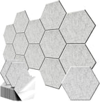 12 Pack Hexagon Acoustic Panels, Self-Adhesive Sound Deadening Panels, Sound by Junwisun