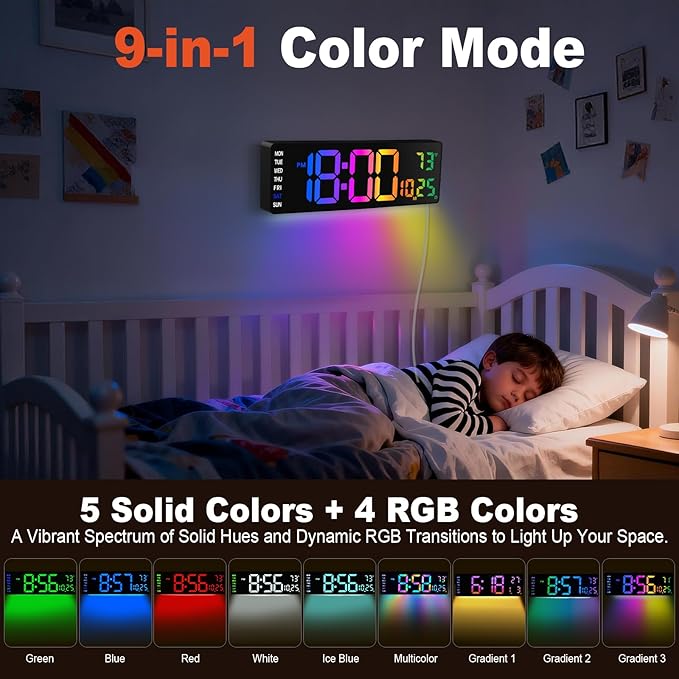 Pytha Sight 16 Inch Large Digital Wall Clock, Large LED Display Digital Wall - Image 4