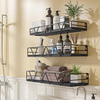 Amaoot Floating Shelves Set of 3, Home Wood Wall Shelf, Farmhouse Shelf - Image 4
