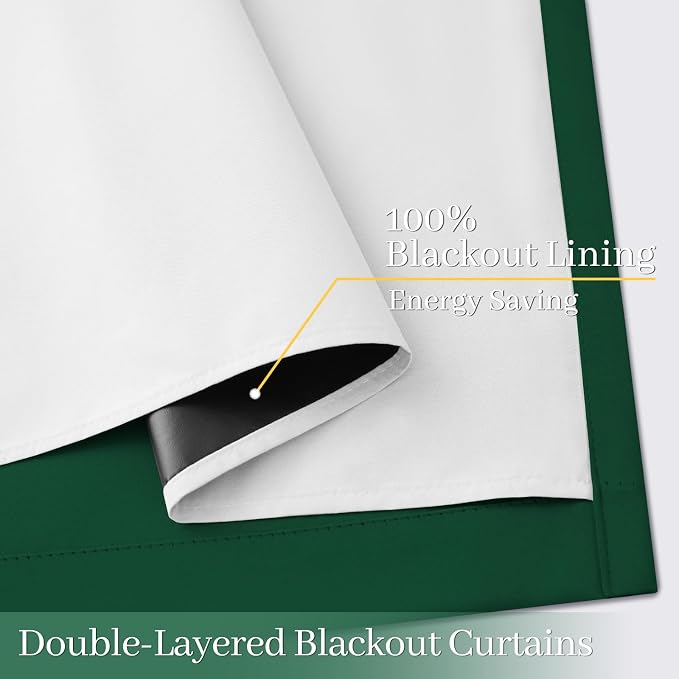 Yakamok 100% Blackout Curtain Panels 84 inches Cold and Light Blocking Drapes - Image 4