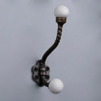 Indian Shelf 6 Pieces Heavy Duty Double Prong White Decorative Coat Hooks - Image 4