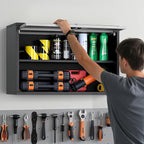 VEVOR Metal Wall Cabinet, 30.31 x 12.01 x 19.69 Inch, Floating Garage Tool - Image 2