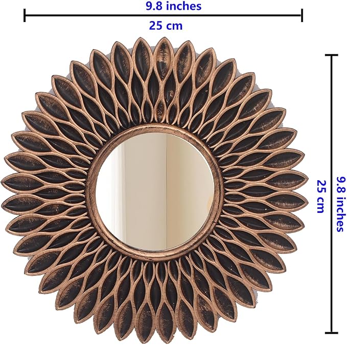 Retor OLD Gold Mirrors for Wall Pack of 3. Round. More Contemporary Sense.Rays - Image 5