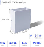 KICAAO LED Wall Sconces 4 Pack, 12W Modern Wall Lamp, Hardwired Aluminum Wall - Image 4