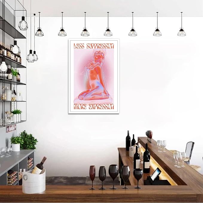 Liyark Spiritual Affirmation Art Poster Pink Woman Canvas Wall Art Aesthetic - Image 4