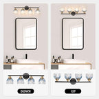TALOYA Bathroom Vanity Light Fixtures, 4-Light Black and Gold Wall Lights - Image 8
