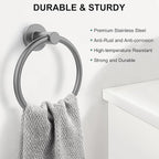 SetSail Towel Holder for Bathroom Wall Mounted Screw-in Towel Ring Stainless - Image 2