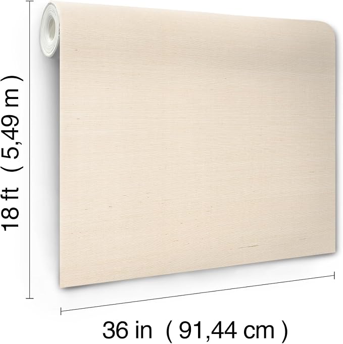 York Wallcoverings Natural Sisal Plaster Peel and Stick Grasscloth Wallpaper - Image 6