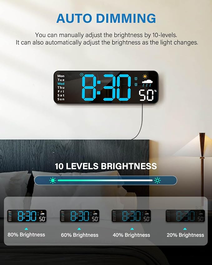 Digital Wall Clock, Digital Clock Large Display - Image 3