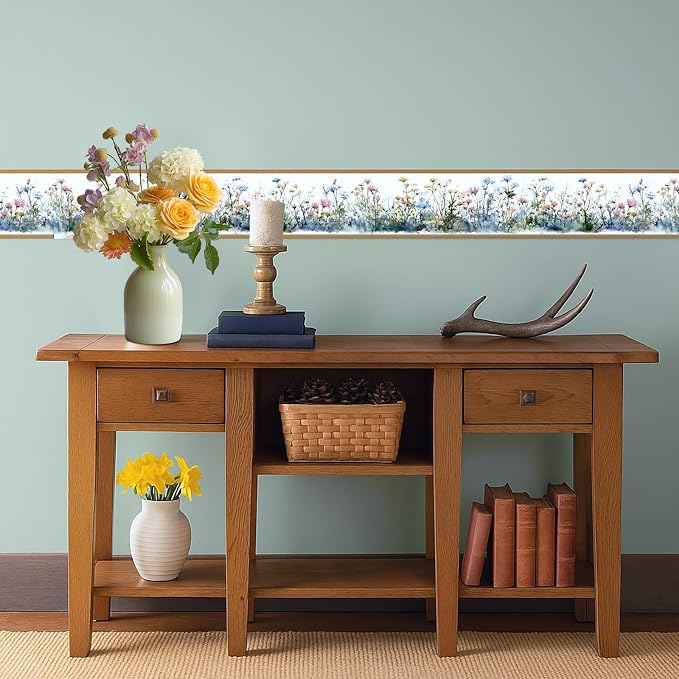 Wildflower Wallpaper Border 196x4 Inch Peel and Stick Wall Border Self Adhesive - Image 6
