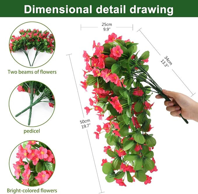 ZFProcess Artificial Fake Hanging Flowers Plants - Image 6