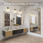 LOAAO 72”X36” Gold Bathroom Mirror, Rounded Rectangle Gold Frame Mirror - Image 4