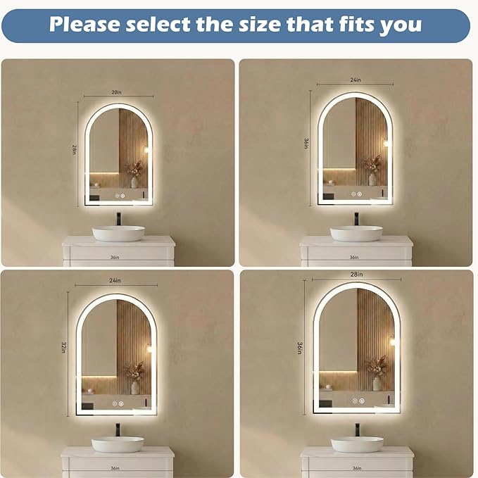 DUMOS 24"×36" LED Bathroom Mirror - Image 2