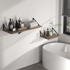 Heimlove Deep Floating Shelves for Wall, 16W x 12D Rustic Grey Wood Wall - Image 7